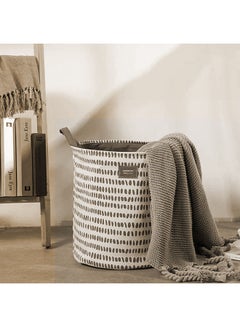 Home Concept Cloth Storage Basket White/Grey 35x35x10centimeter  - Image 2