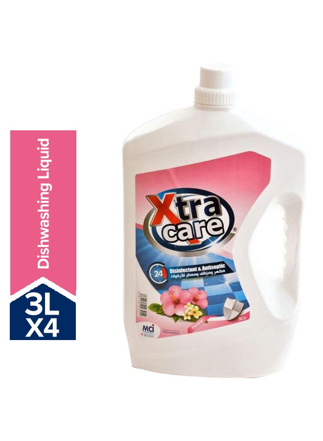 XTRA Pack Of 4 Disinfectant And Antiseptic Floor Cleaner 3Liters
