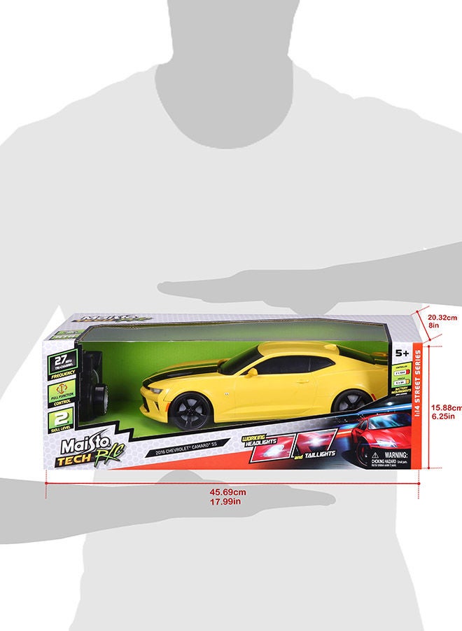 Maisto - Chevrolet Camaro SS Street Series 1:14 Scale - Yellow Remote Control RC Car 45.5x15.8x20cm - Image 1