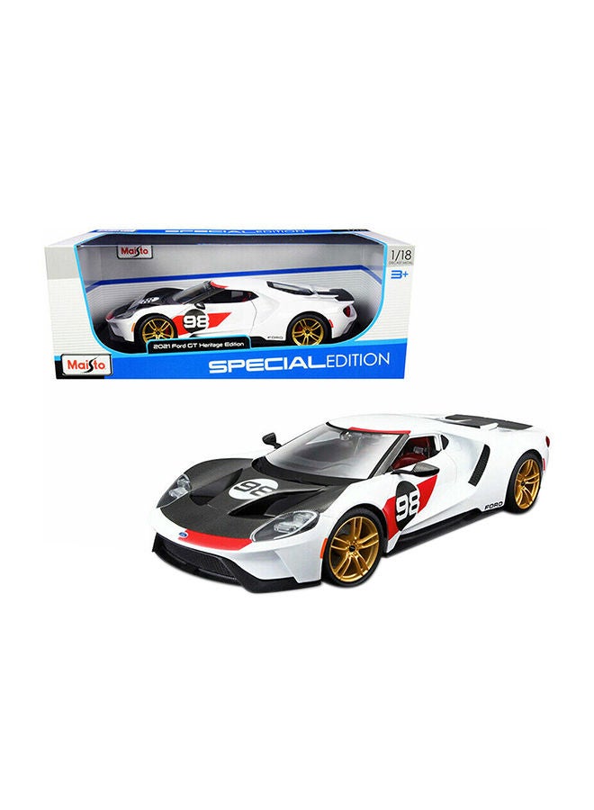 Maisto 1:18 Scale Special Edition - 2021 Ford GT Heritage - White Diecast Car 27.90 x 7.55 x 11.50cm  - Image 2