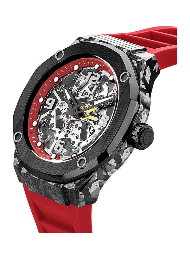 CERRUTI 1881 Men's Round Shape Silicone Band Analog Wrist Watch CIWGR2223903 - 45.5 mm - Red  - Image 3