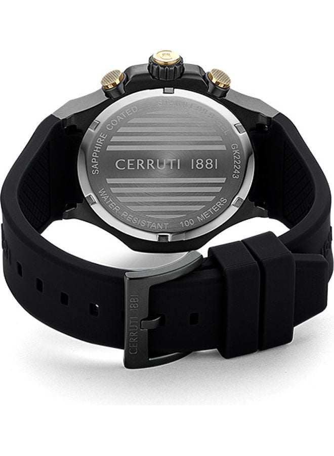 CERRUTI 1881 Men's Round Shape Silicone Band Analog Wrist Watch CIWGQ2224306 - 44 mm - Black  - Image 2