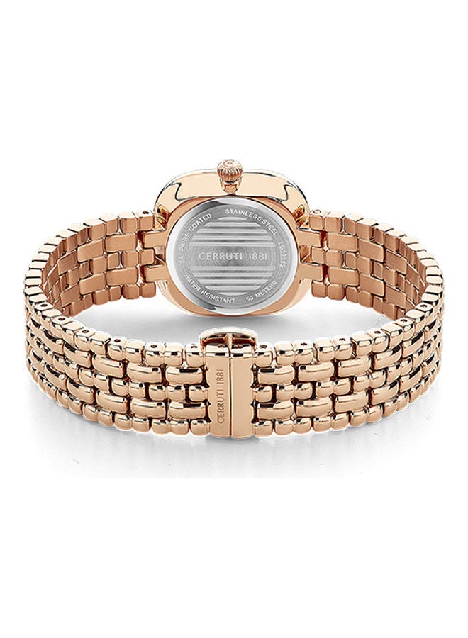 CERRUTI 1881 Women's Square Shape Stainless Steel Analog Wrist Watch CIWLG2225203 - 28 mm - Rose gold  - Image 2