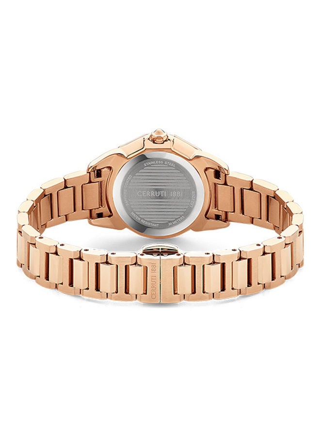 CERRUTI 1881 Women's Round Shape Stainless Steel Analog Wrist Watch CIWLG2225903 - 30 mm - Rose gold  - Image 2