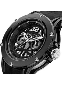 CERRUTI 1881 Men's Round Shape Leather Band Analog Wrist Watch CIWGQ2224803 - 45 mm - Black  - Image 4