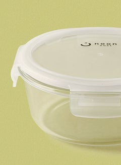 Noon East 3 Piece Borosilicate Glass Food Container Set - Airtight Lids - Lunch Box - Round - Food Storage Box - Storage Boxes - Kitchen Cabinet Organizers - Glass Food Container - White White 3-Piece (Round)  - Image 5