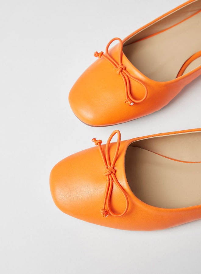 Jove - Stylish Comfortable Slip-On Flat Ballerina Orange - Image 1