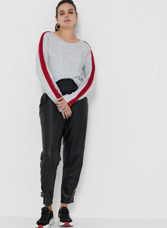Emoi by Emonite Pannel Stripe Design Long Sleeves Sweatshirt Grey Melange As Swatch  - Image 3