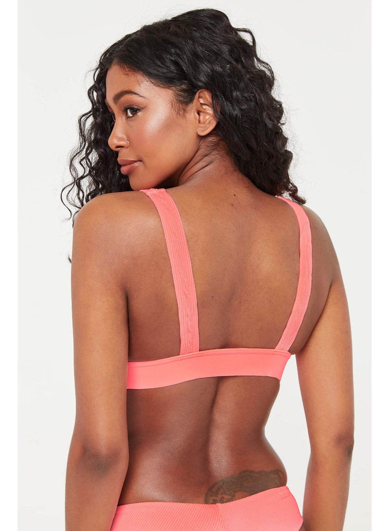 Ardene High Apex Triangle Bikini Top Orange  - Image 2