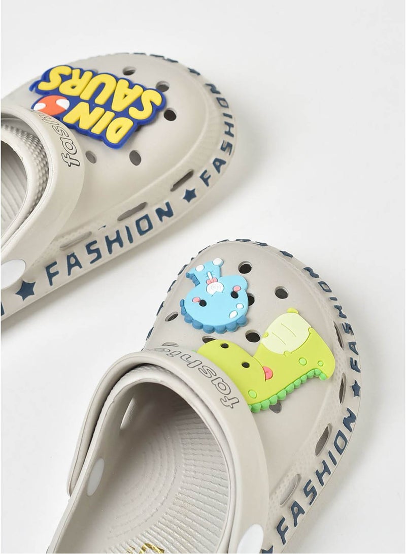 QUWA - Kids dinosaur classic Clog slip-on Grey - Image 1