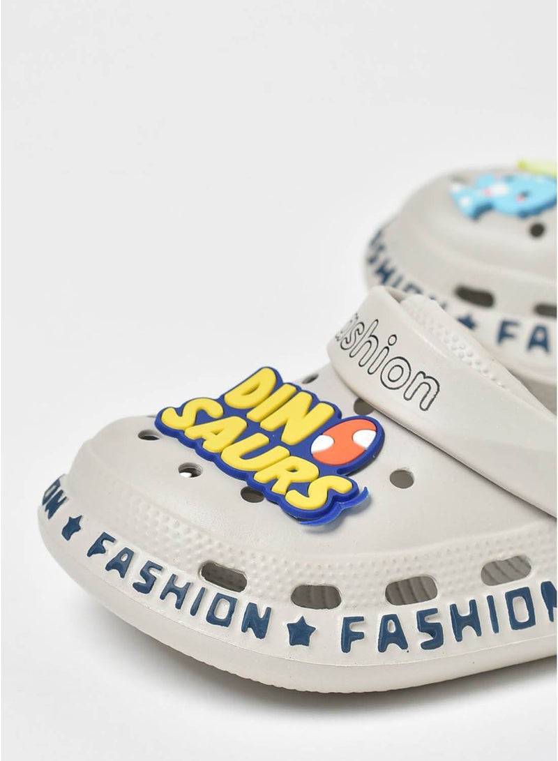 QUWA - Kids dinosaur classic Clog slip-on Grey - Image 1