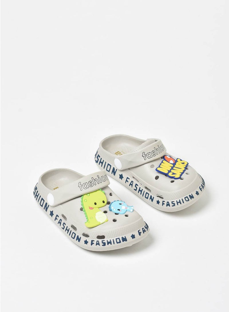 QUWA - Kids dinosaur classic Clog slip-on Grey - Image 1