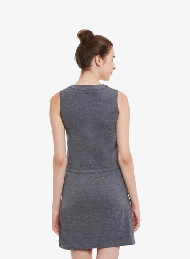 Down Town Belted Mini Dress Dark Grey