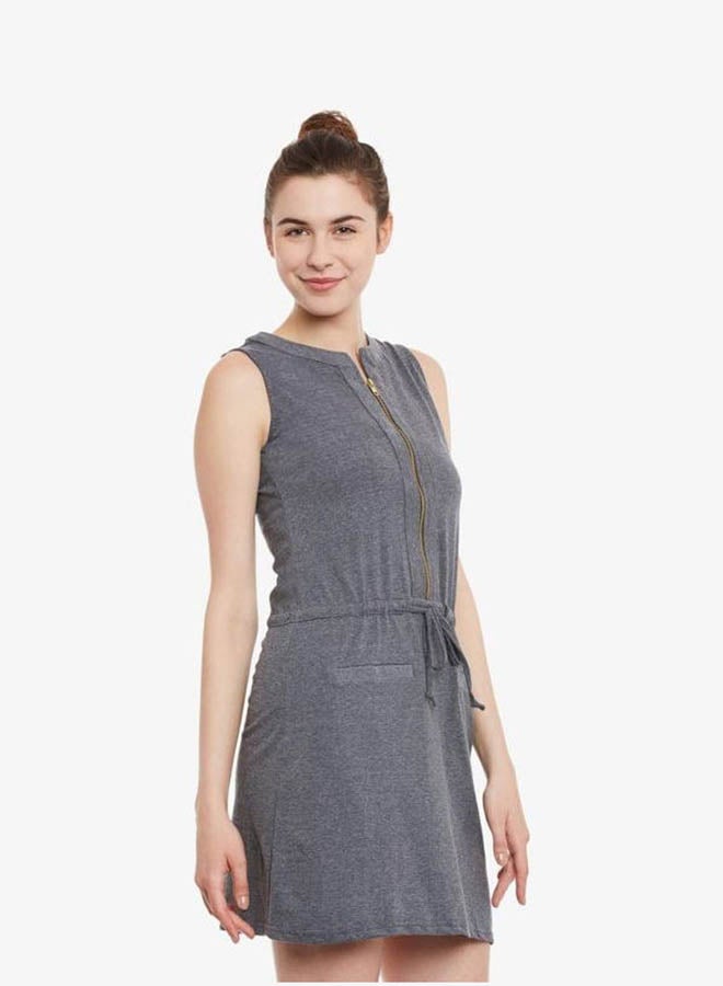 Down Town Belted Mini Dress Dark Grey