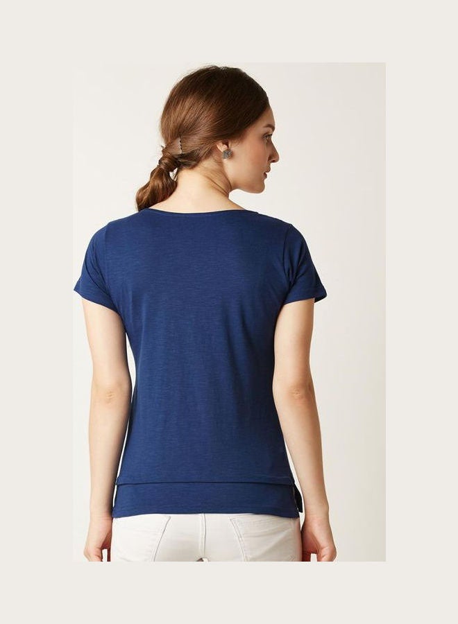 Miss Chase Back To Long Live Basic Top Navy Blue - Image 2