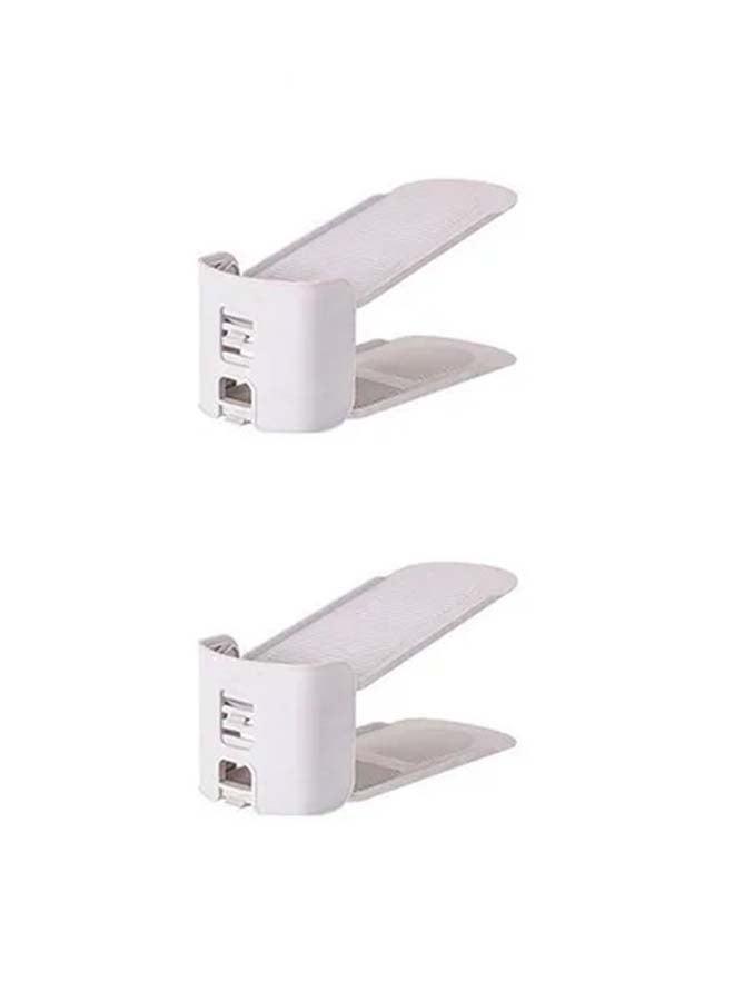 fashionhome 2-Pieces Adjustable Shoe Rack Drying Organizer Grey 25.5x9.7cm - Image 1