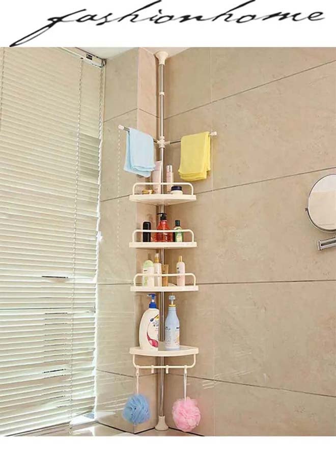 Wall Mounted Multi Functional Bathroom Storage Rack and Hanger white 83x26.6x6.3cm 