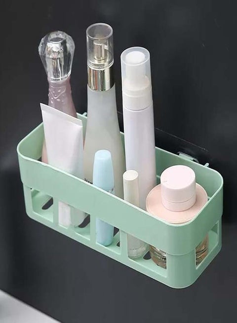 Multifunctional Wall Mounted Bathroom Storage Box Light Green 25.5 x 9.5 x 6.5cm