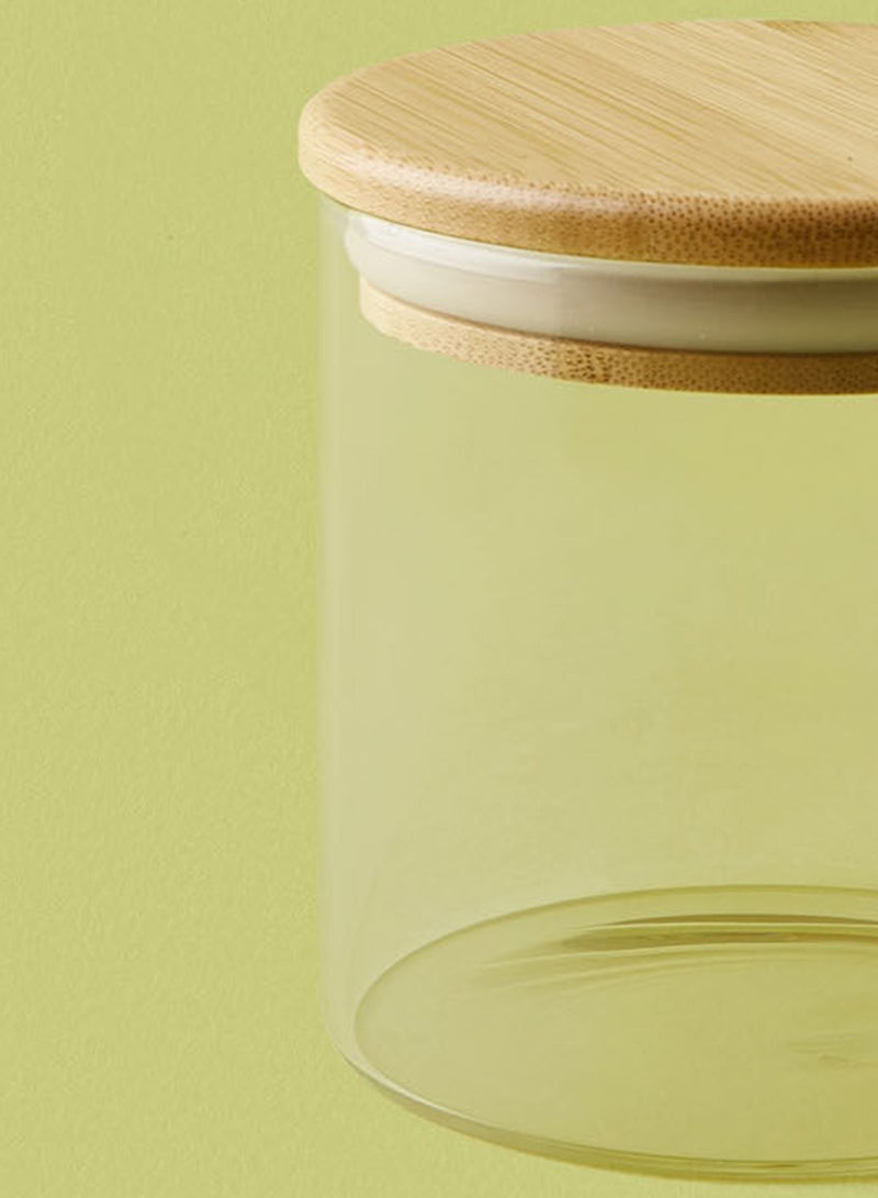 ايست من نون طقم علب طعام مصنوعة من الزجاج مكون من قطعتين - سعة 500 مل - أغطية محكمة الإغلاق من الخيزران - علبة تخزين الطعام - منظم خزانة المطبخ - لون شفاف شفاف 2-Piece - 500ml - Image 5