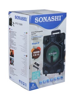 SONASHI Rechargeable Professional Speaker With Remote Control And Microphone Wireless Usb / Bluetooth/ Sd Card Slots And Fm Stereo Radio Function Colorful Led Disco Light With Digital Karaoke Feature SPS-7908R Black  - Image 4