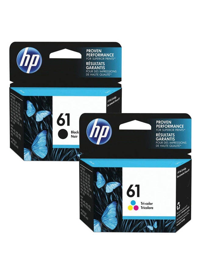HP Pack Of 2 61 Ink Cartridges Black/Tri-colour - Image 1