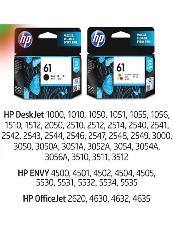 HP Pack Of 2 61 Ink Cartridges Black/Tri-colour - Image 3