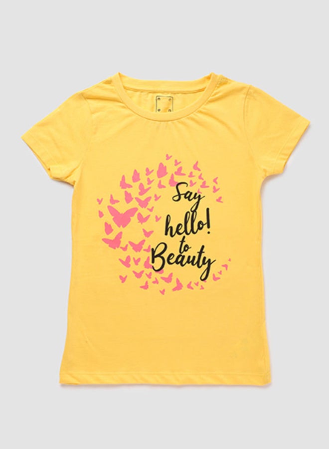 NEON Boys Crew Neck Short Sleeve T-Shirt Yellow  - Image 1