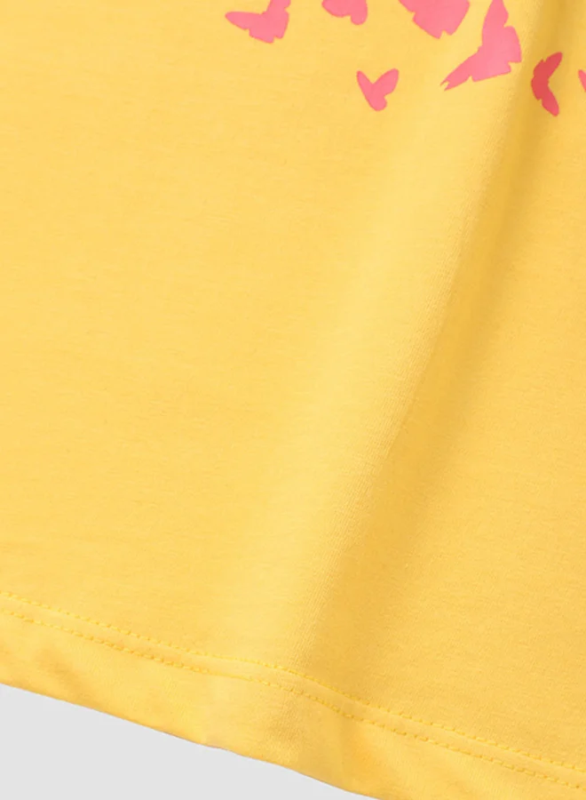 Neon Boys Crew Neck Short Sleeve T-Shirt Yellow