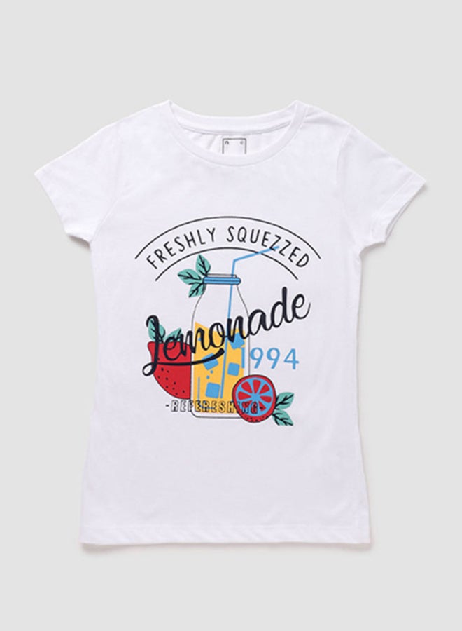 NEON - Boys Crew Neck Short Sleeve T-Shirt White - Image 1