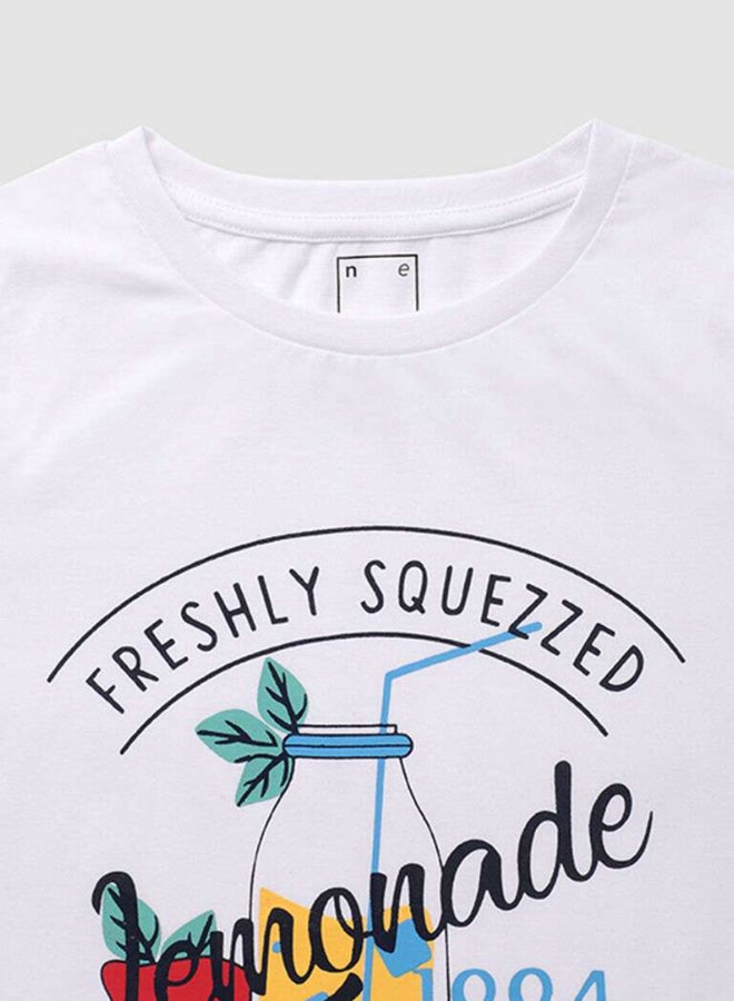 NEON - Boys Crew Neck Short Sleeve T-Shirt White - Image 1