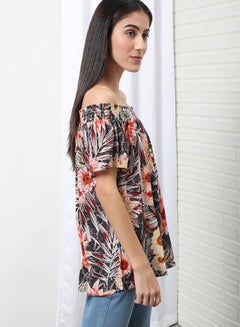 OFFROAD Casual Off Shoulder Floral Blouse Top Aop Yellow  - Image 2