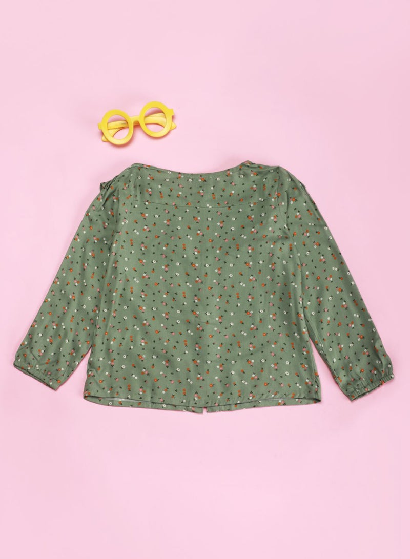 Neon Long Sleeve Round Neck  Top Fern Green - Image 2