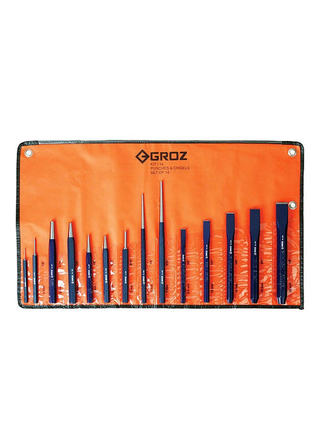 14-Piece Punch And Cold Chisel Set Blue