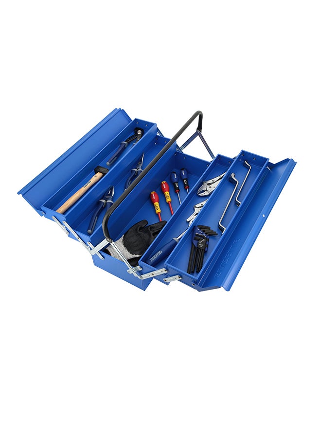 Gazelle - 5 Tray Cantilever Tool Box Blue 20x8x11.4inch - Image 1