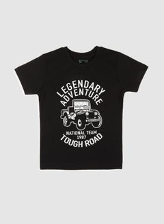 NEON Legendary Adventure Printed Crew Neck T-Shirt Black/White  - Image 1
