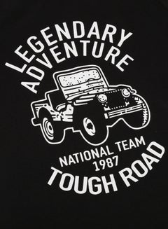 NEON Legendary Adventure Printed Crew Neck T-Shirt Black/White  - Image 3