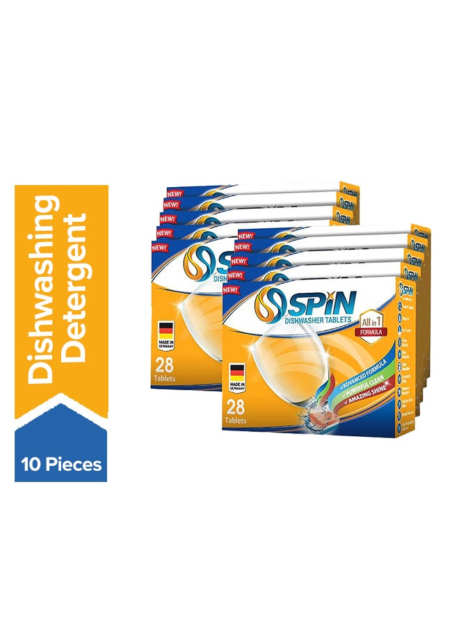 Spin - Dishwasher Tablet Set 28 Tablets Pack of 10 - Image 1