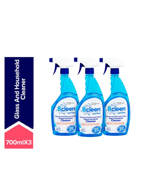 Glass And Household Cleaner 700ml Pack of 3 Blue