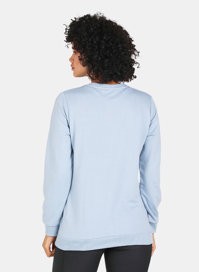 DRIP - Crew Neck Casual Printed Sweatshirt Blue Fog - Image 1