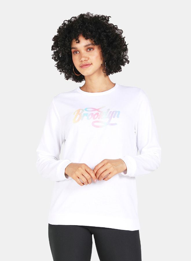 DRIP - Crew Neck Casual Printed Sweatshirt White - Image 1