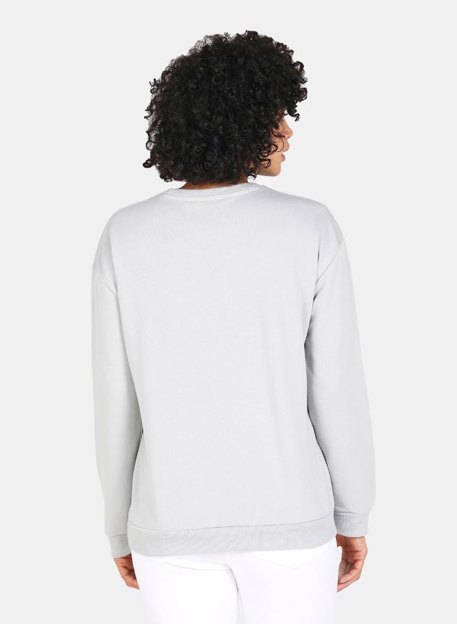 DRIP - Crew Neck Casual Printed Sweatshirt Grey - Image 1