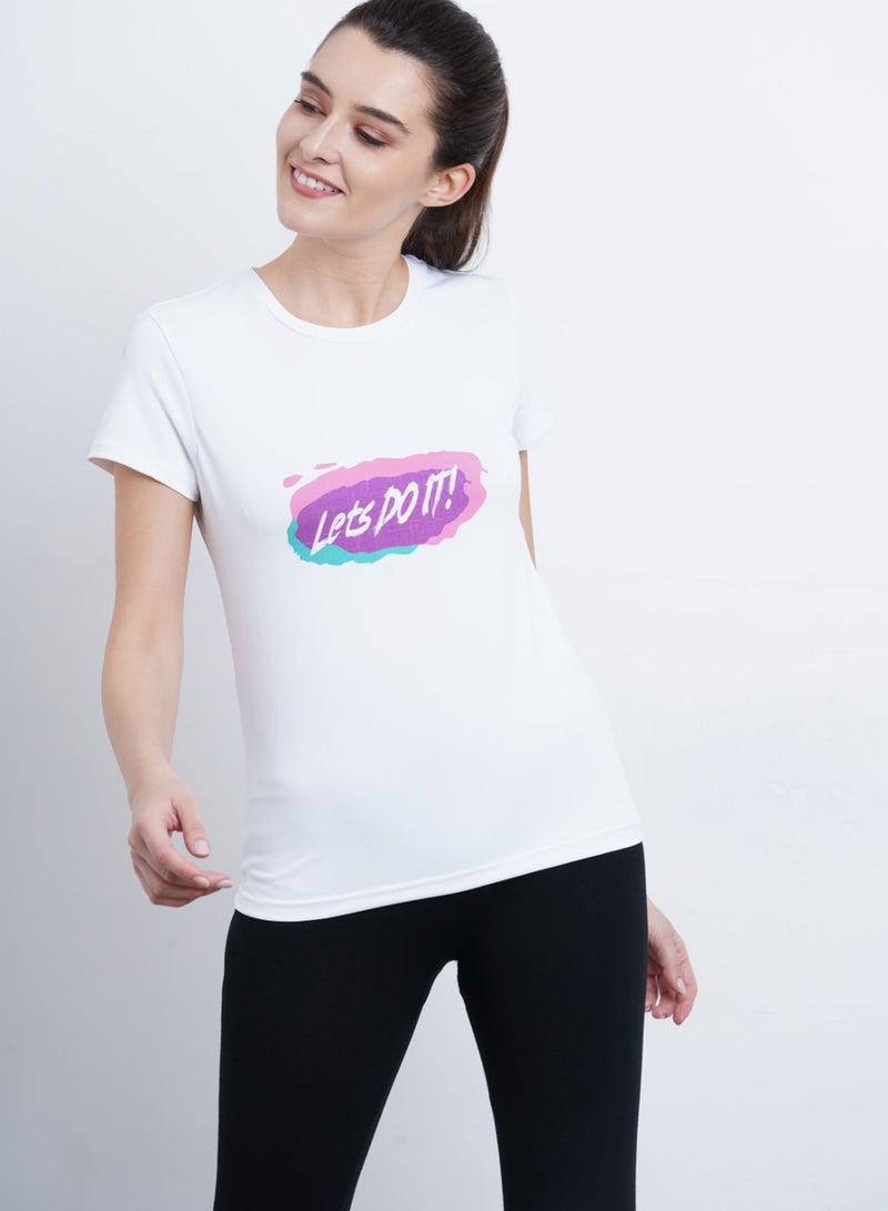 Graphic Printed Casual T-Shirt White - v1659614895/N49445190V_1