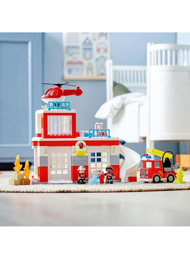 LEGO 6379260 Rescue Fire Station & Helicopter 10970 Building Toy; Playset for Little Firefighters with a Fire Engine, Helicopter, Hose, Ladder, Hydrant and Firefighter Figures; Great Gift for Kids Aged 2+ (117 Pieces) 117 2+ Years - Image 4