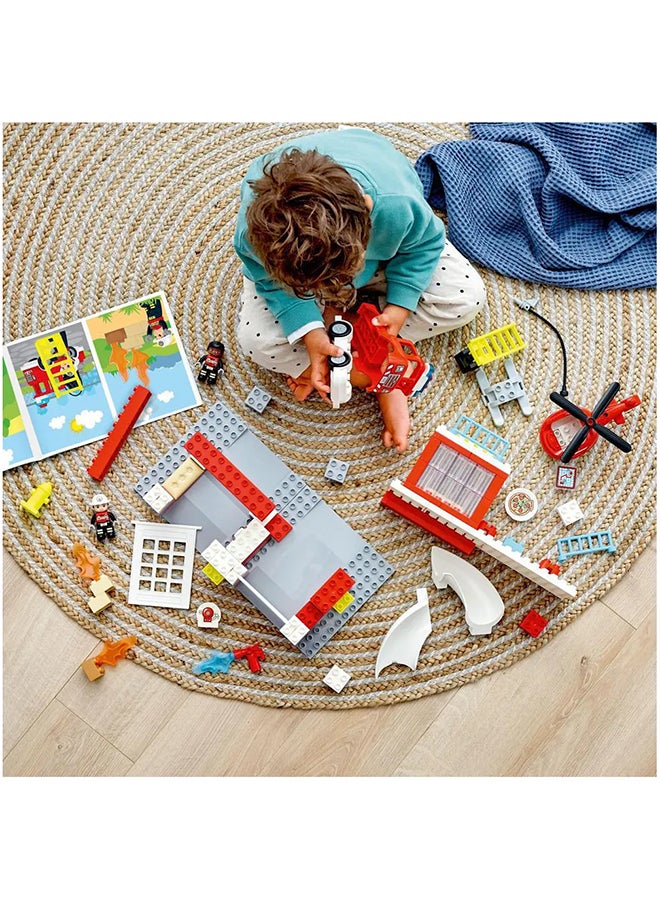 LEGO 6379260 Rescue Fire Station & Helicopter 10970 Building Toy; Playset for Little Firefighters with a Fire Engine, Helicopter, Hose, Ladder, Hydrant and Firefighter Figures; Great Gift for Kids Aged 2+ (117 Pieces) 117 2+ Years - Image 5