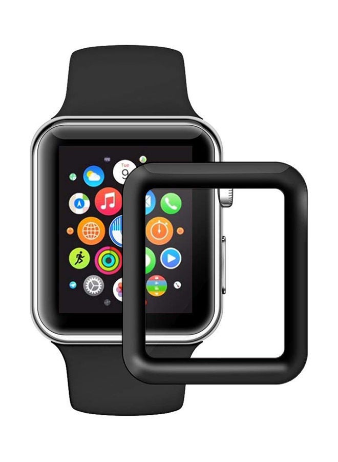 Tempered Glass Screen Protector For Apple Watch Series 1/2/3 42 mm Black/Clear - Image 2