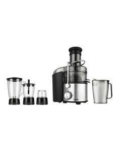 GEEPAS 4-IN-1 Stainless Steel Blender and Juice Extractor, Powerful Motor with 2 Speed Setting and Pulse| 2 L Pulp Container, 1.1 L Juice Cup, 1.5 L Blender Jar 1.5 L 800 W GSB44016 Black/Silver/Clear  - Image 3