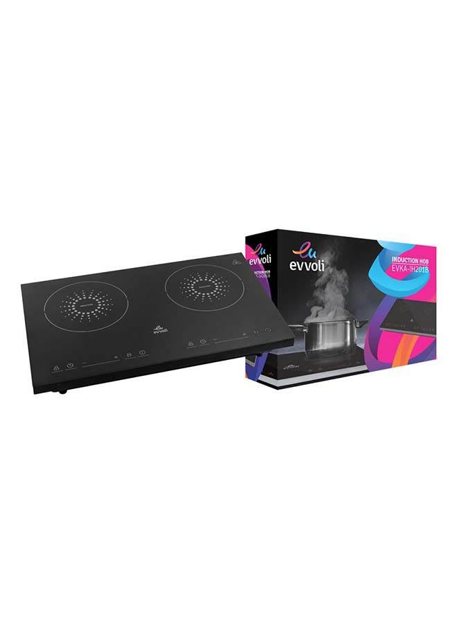 evvoli Induction Hob 2 Burners Soft Touch Control With 9 Stage Power Setting 3500.0 W EVKA-IH201B Black  - Image 3