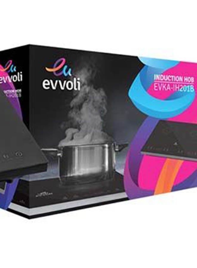 evvoli - Induction Hob 2 Burners Soft Touch Control With 9 Stage Power Setting 3500.0 W EVKA-IH201B Black - Image 1