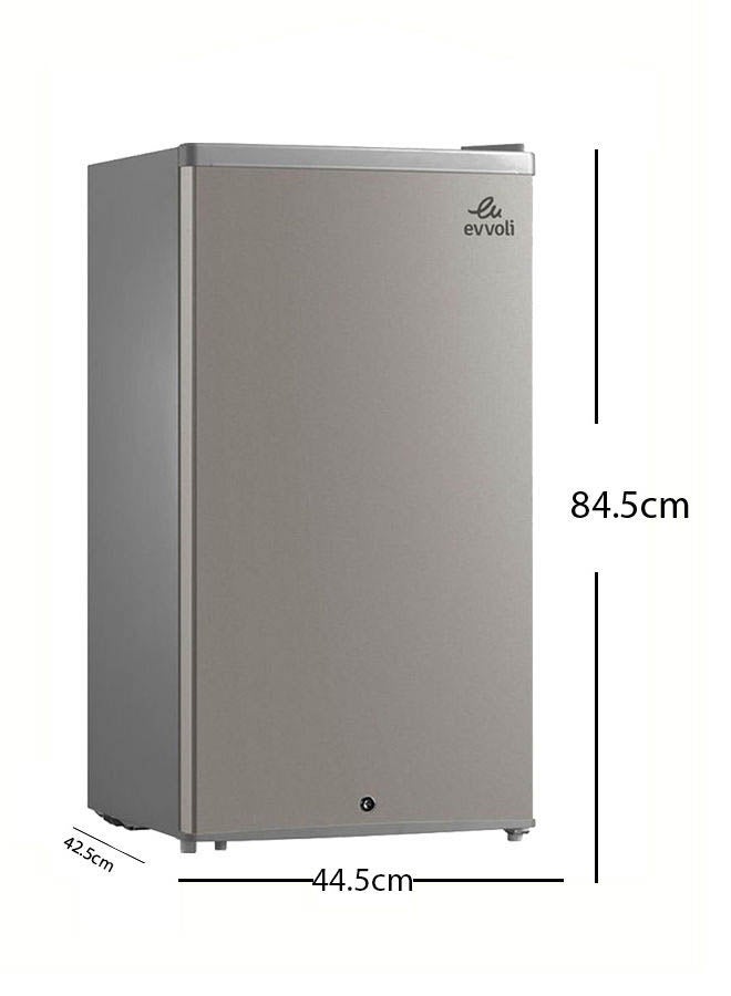 إيفولي - ثلاجة صغيرة بباب واحد وقفل للأطفال بسعة صافية 90 لتراً 0.68 kW EVRFM-90LS فضي - Image 1