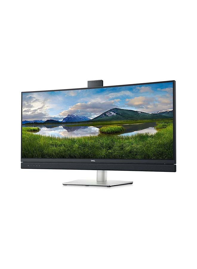 DELL - Video Conferencing 34'' WQHD IPS Curved Monitor, 3440x1440 Resolution, 60Hz Refresh Rate, 5 ms / 8ms Response Time, 21:9 Aspect Ratio, USB 3.2, LED, HDMI, Displayport| C3422WE Silver - Image 1